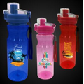 22 Oz. Colored Plastic Water Bottle w/ Pop Up Cap & Lock Feature